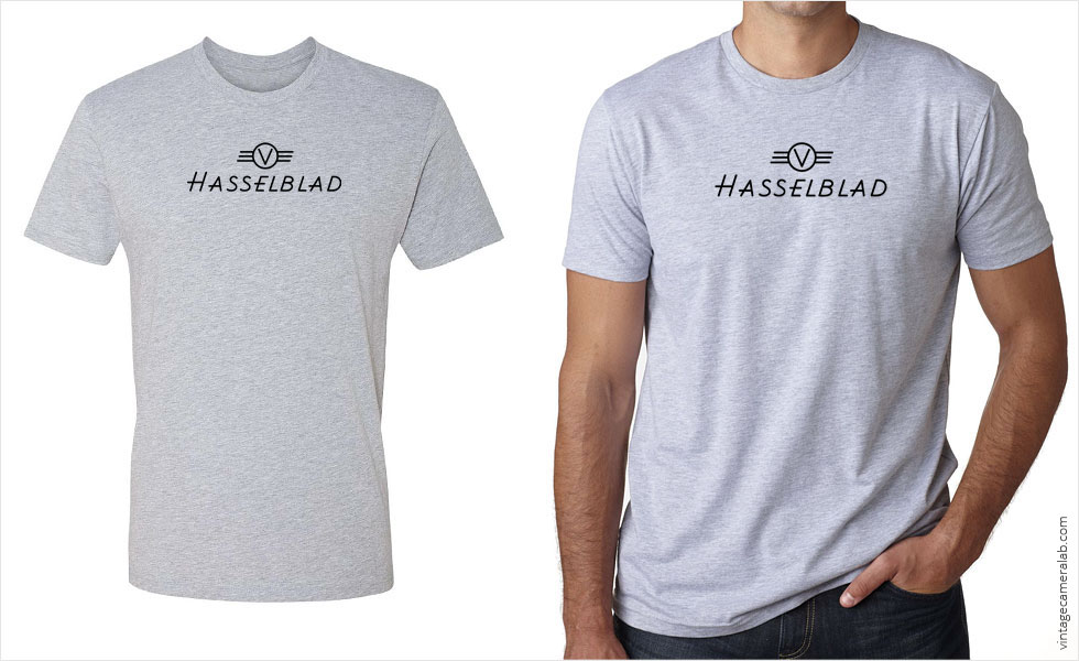 Hasselblad vintage logo men's grey t-shirt at Vintage Camera Lab