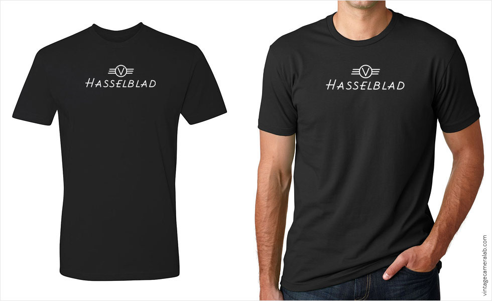 Hasselblad vintage logo men's black t-shirt at Vintage Camera Lab