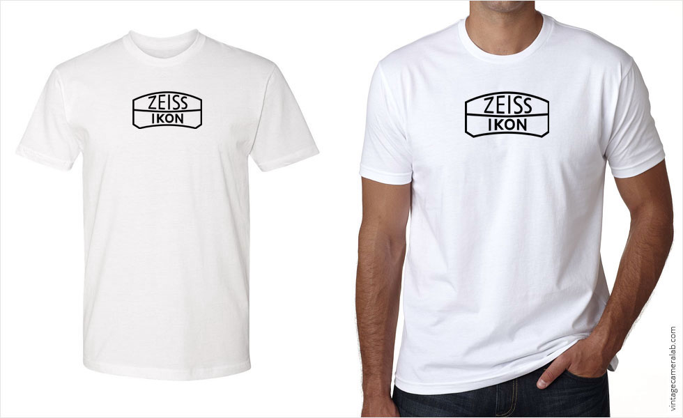 Zeiss Ikon vintage logo men's white t-shirt at Vintage Camera Lab
