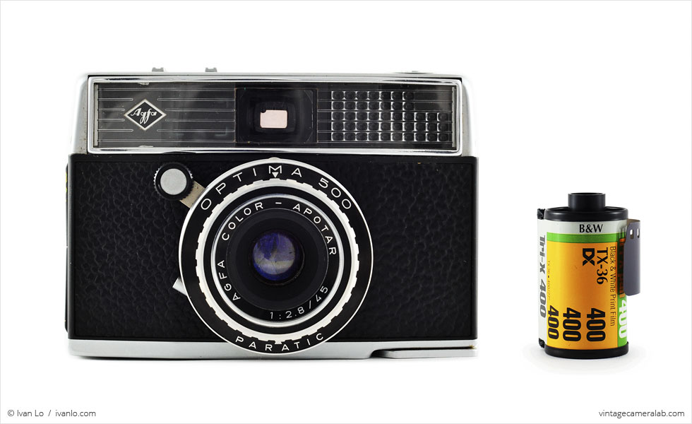 Agfa Optima 500 (with 35mm cassette for scale)