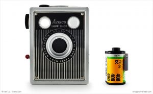Ansco Shur-Shot (with 35mm cassette for scale)