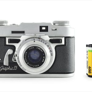 GRAFLEX STEREO GRAPHIC DE 1959 AVEC GRAFLAR 35/4, BON ETAT GRAFLEX