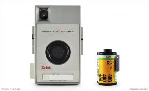 Kodak Brownie Vecta (with 35mm cassette for scale)