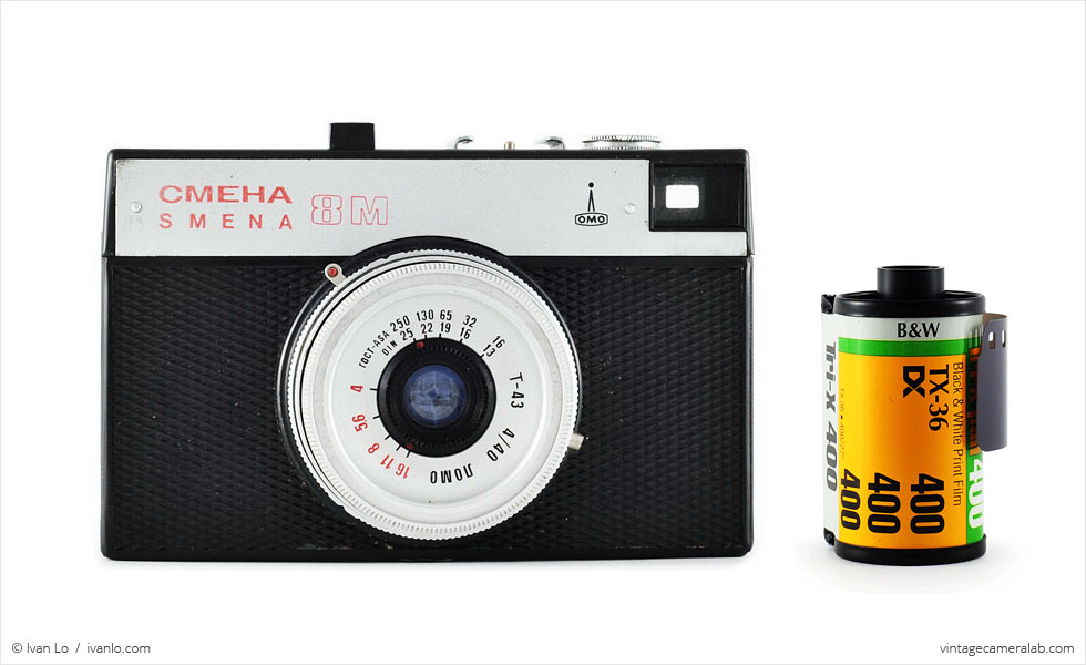 LOMO Smena-8M (with 35mm cassette for scale)
