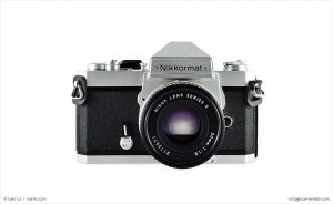 Nikon Nikkormat FT3 (front view, with Nikkor 50mm f/1.8 lens)