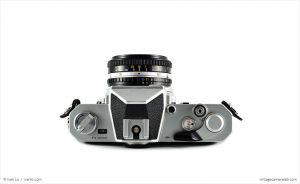Nikon Nikkormat FT3 (top view, with Nikkor 50mm f/1.8 lens)