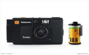 Rollei Rolleimatic (with 35mm cassette for scale)