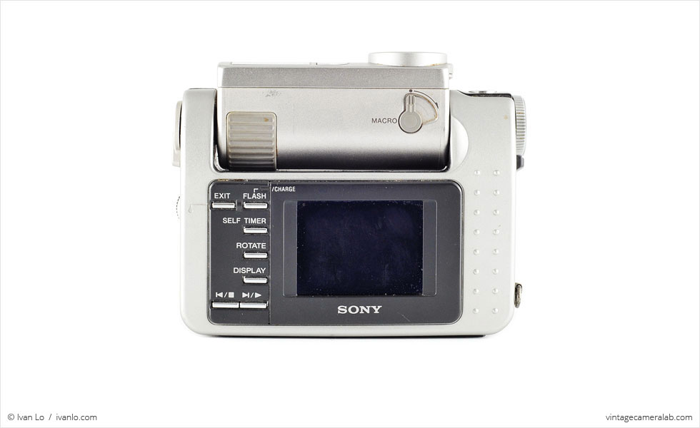 Sony DSC-F1 (rear view, lens rotated 90°)