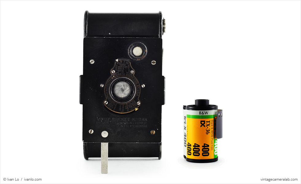 Vest Pocket Kodak (with 35mm cassette for scale)