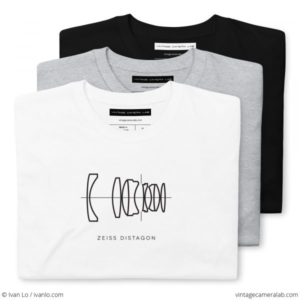 Zeiss Distagon lens diagram t-shirt by Vintage Camera Lab